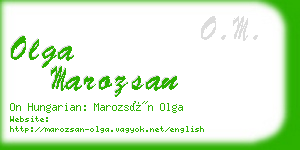 olga marozsan business card